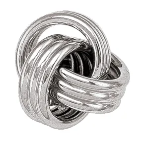 10K White Gold "Knot" Stud Earrings
