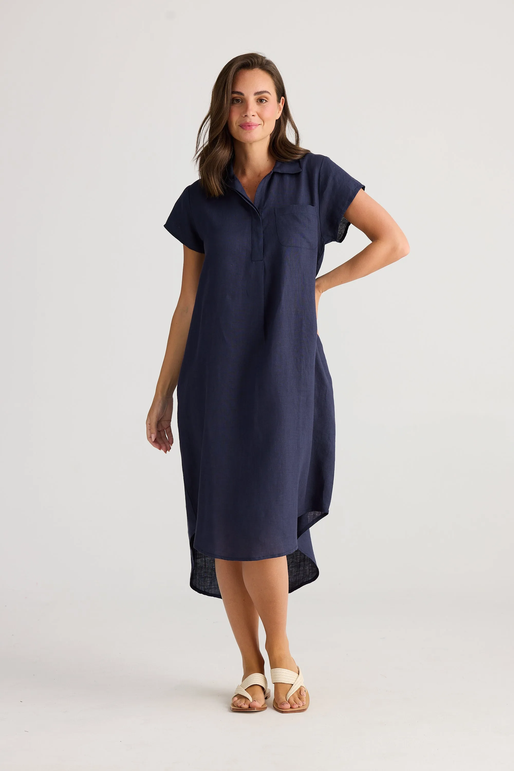 Ahoy Linen Tunic Dress