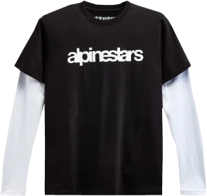 ALPINESTARS Stack Long-Sleeve T-Shirt - Black/White - Medium 1213713001020M