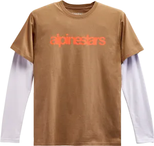 ALPINESTARS Stack Long-Sleeve T-Shirt - Sand/Warm Red - Medium 1213713002331M