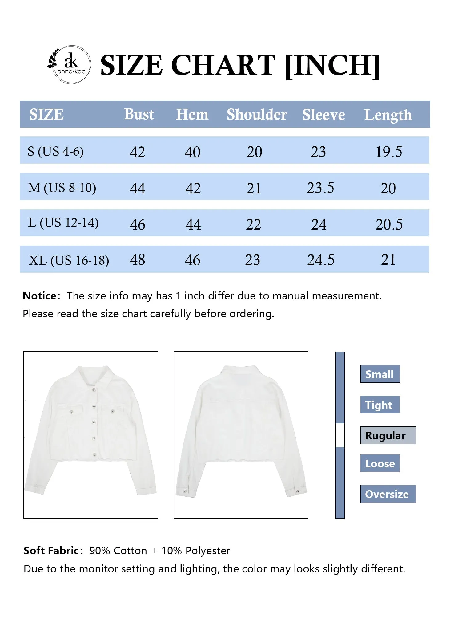 Anna-Kaci Women's Denim Jacket Cropped Raw Hem Casual Button Down Jean Jacket with Pockets