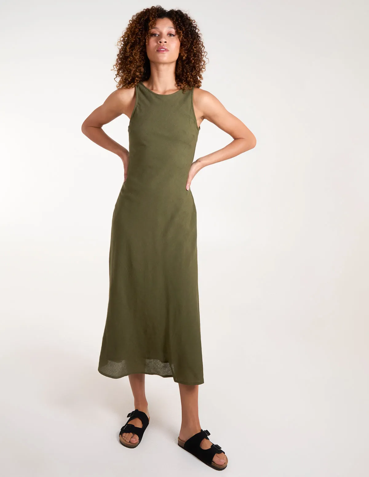 Bias Cut Midi Dress