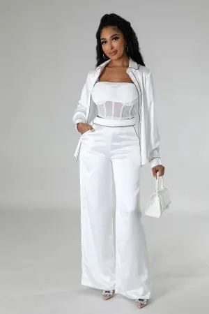 Button Up Tunic Top and Pants Two Piece Set