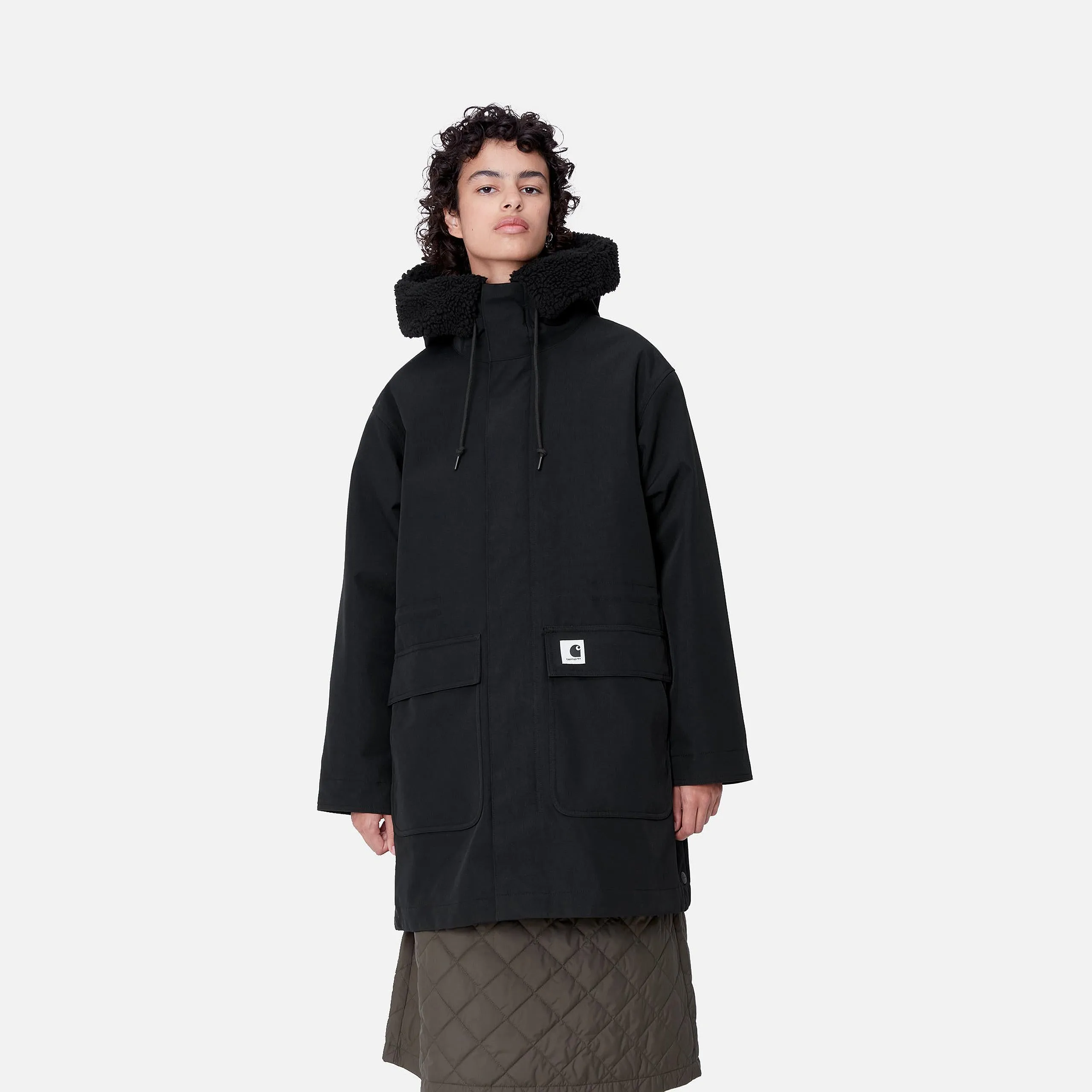 Carhartt WIP Womens Clarton Parka Jacket - Black