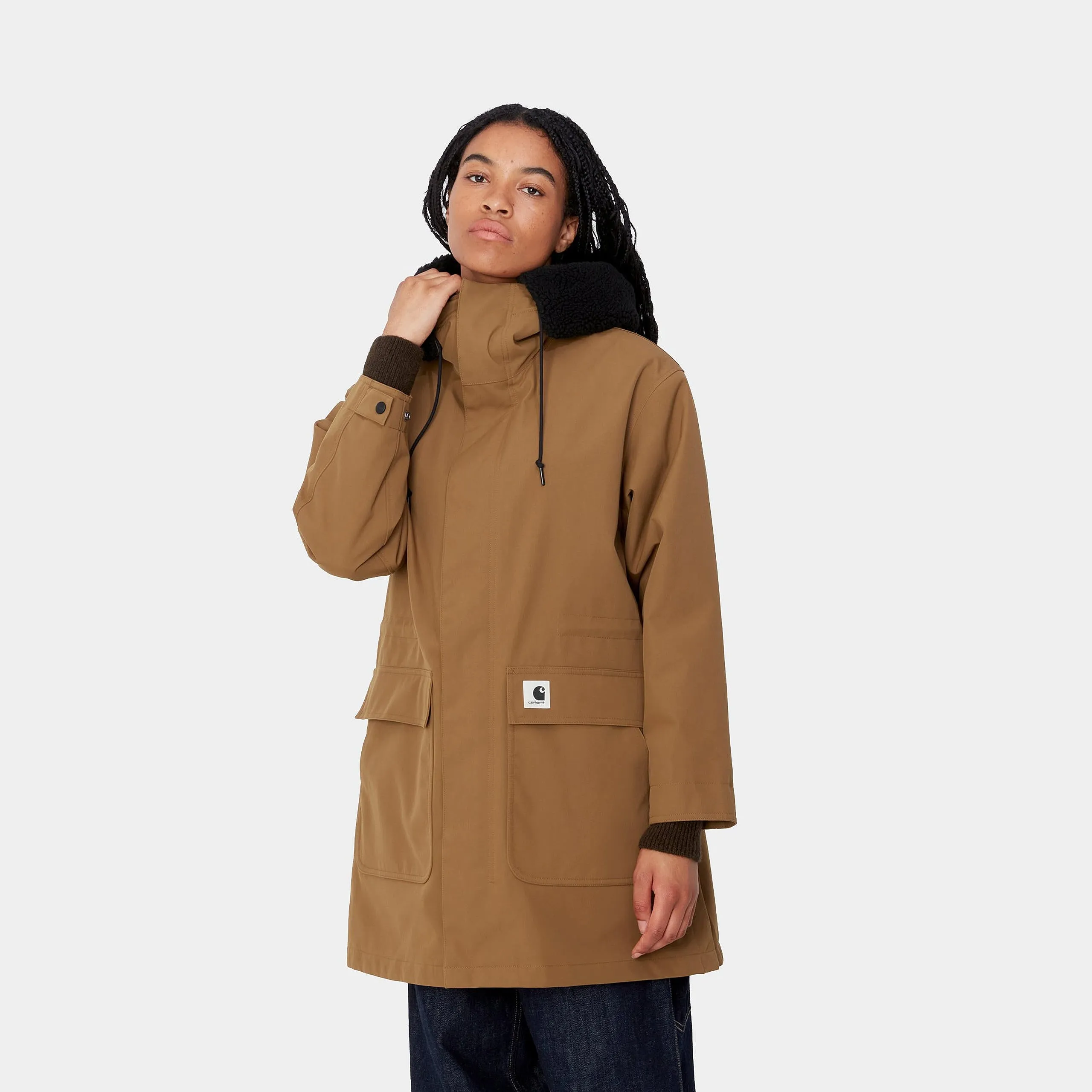 Carhartt WIP Womens Clarton Parka Jacket - Hamilton Brown