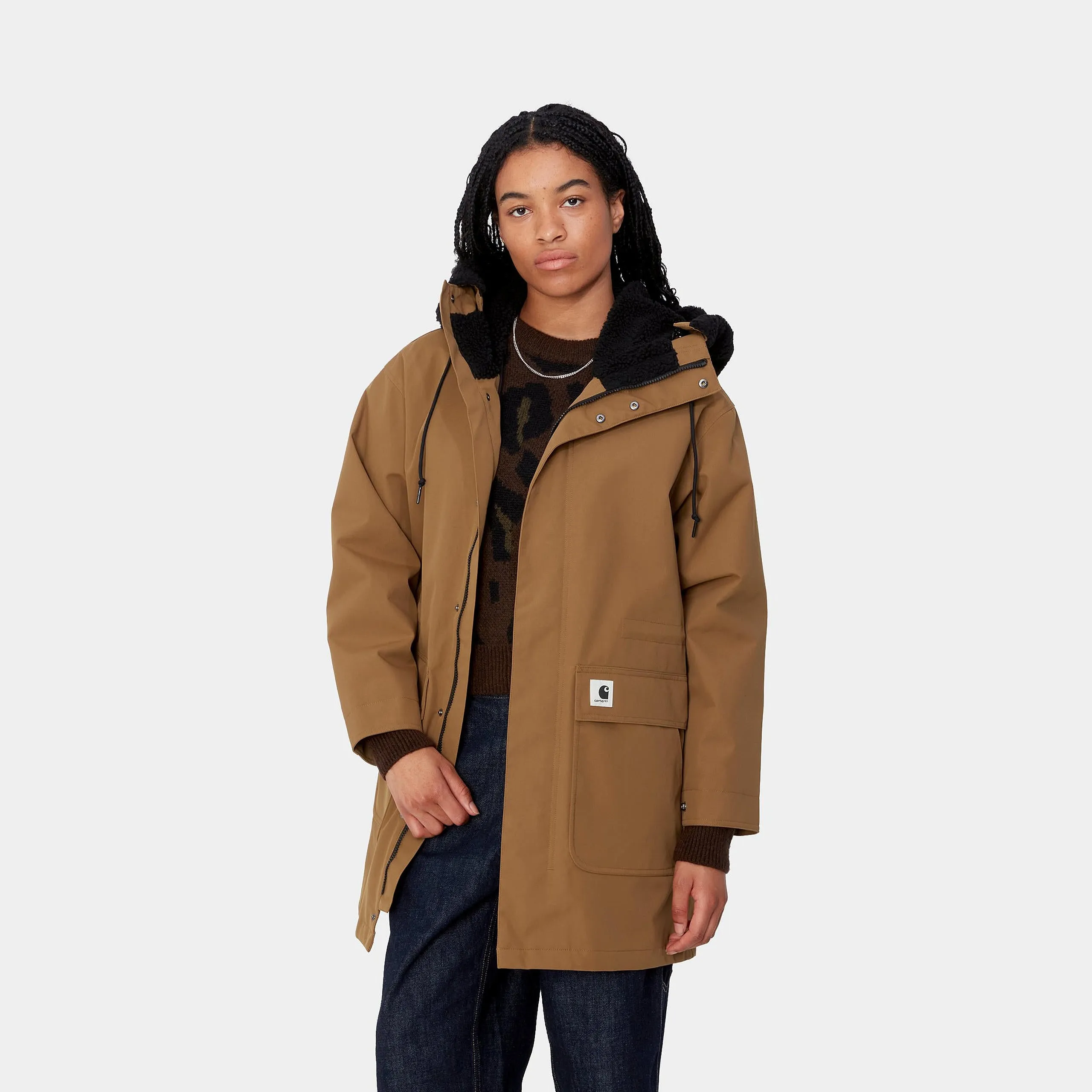 Carhartt WIP Womens Clarton Parka Jacket - Hamilton Brown