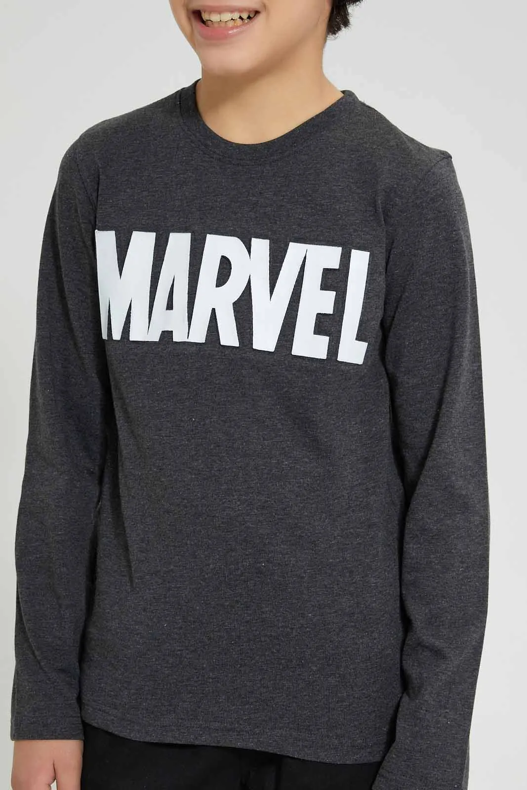 Charcoal Marvel Long Sleeve T-Shirt