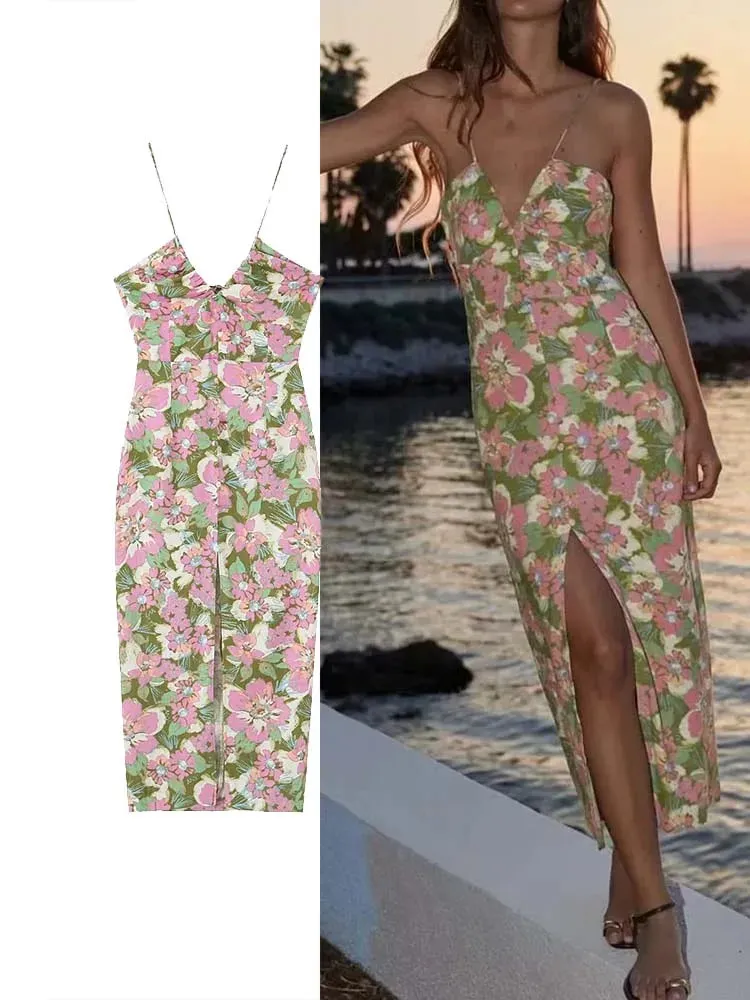 Chloe – Women's Backless Slip Dress with Thin Straps for Summer