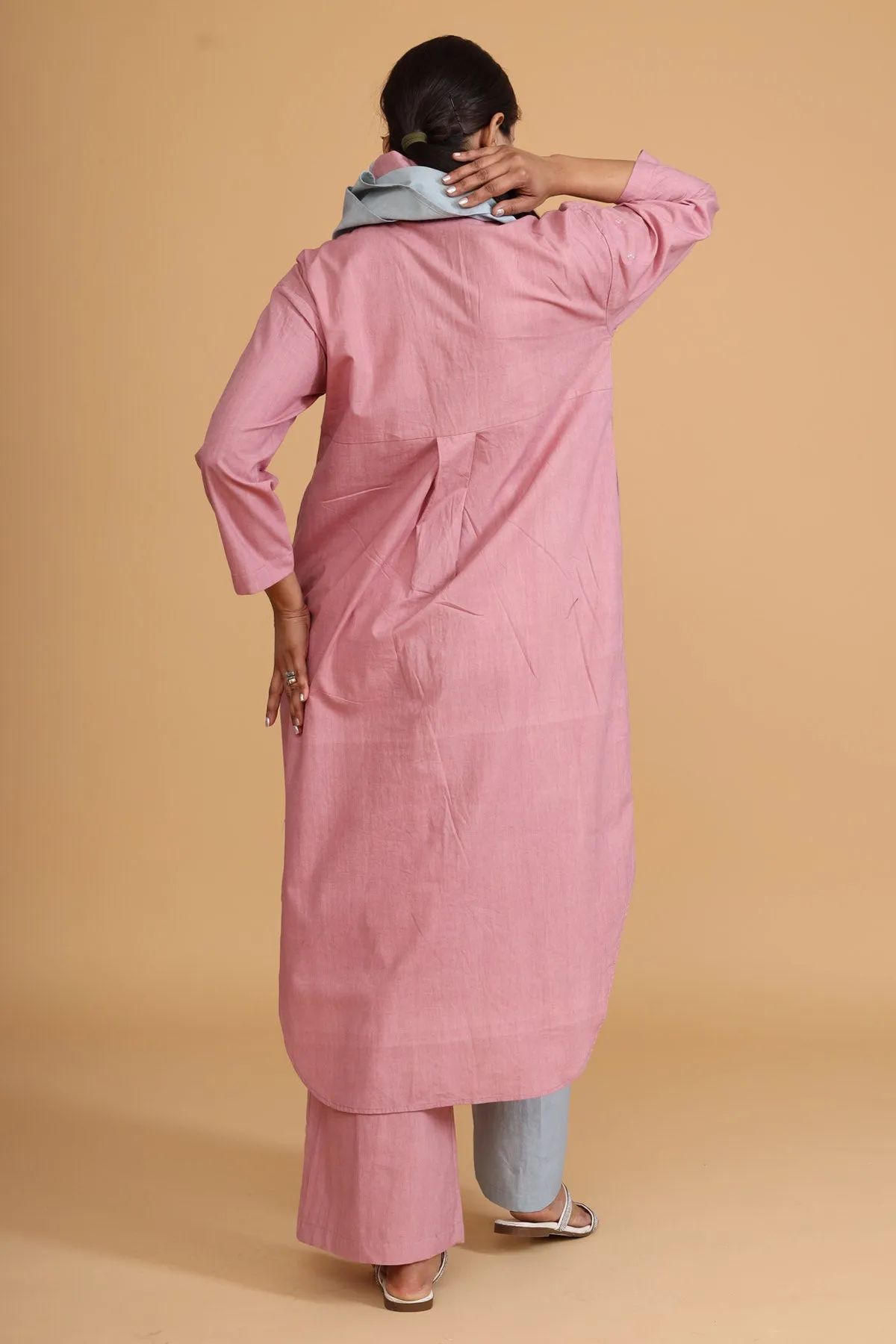 Color Block Tunic Set & Scarf