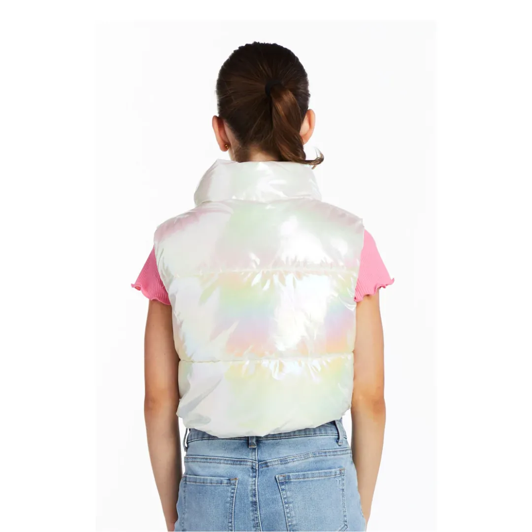 Cropped Puffer Vest w/ Pull Tab