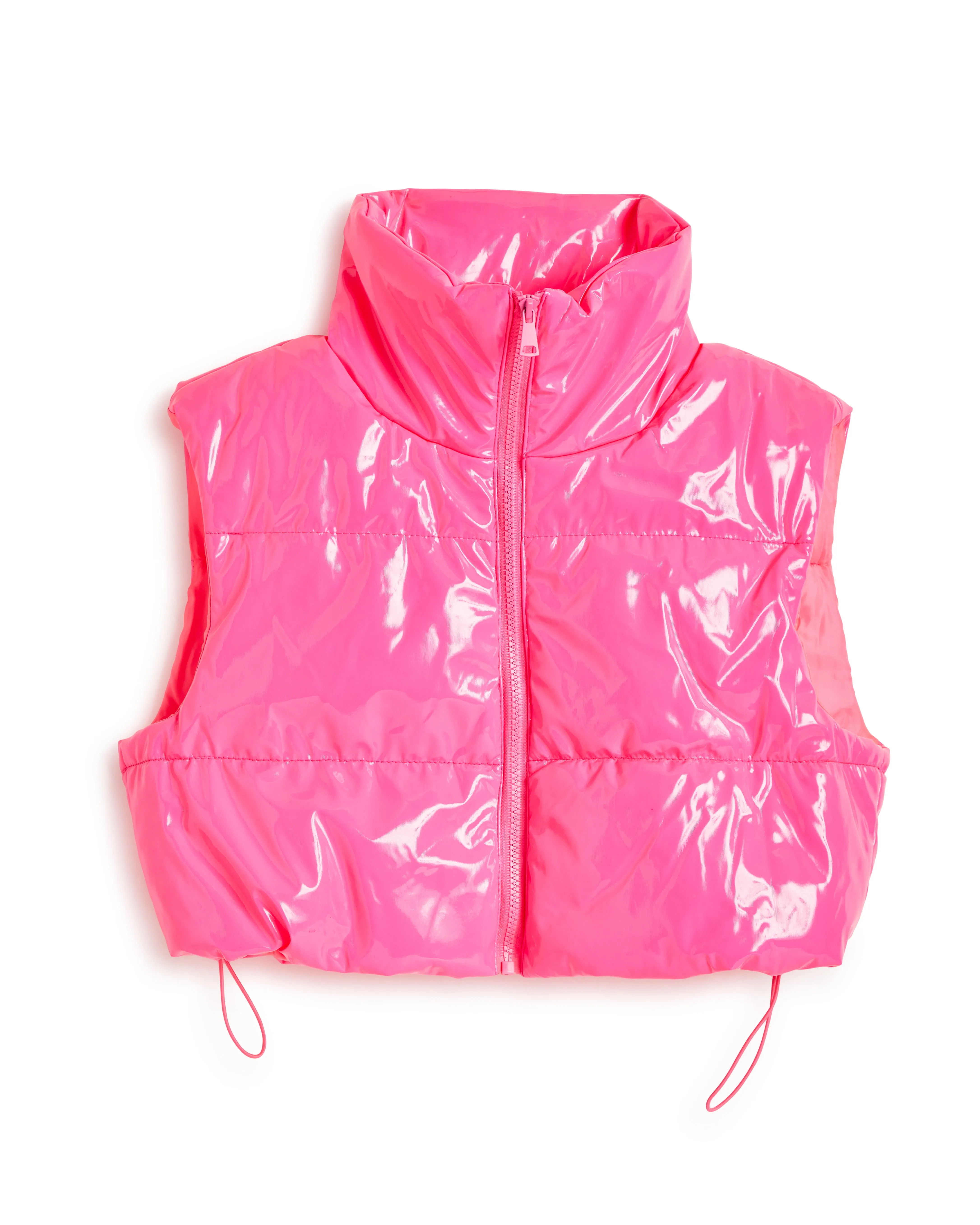 Cropped Puffer Vest w/ Pull Tab