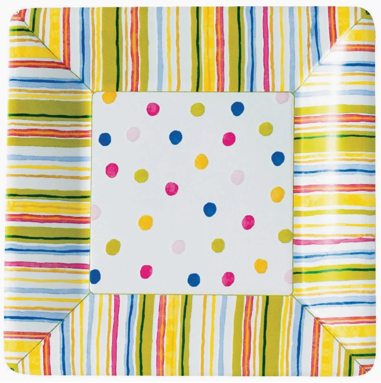 Dinner Plates - Pack of 8 - Smart Dots White Square 10"