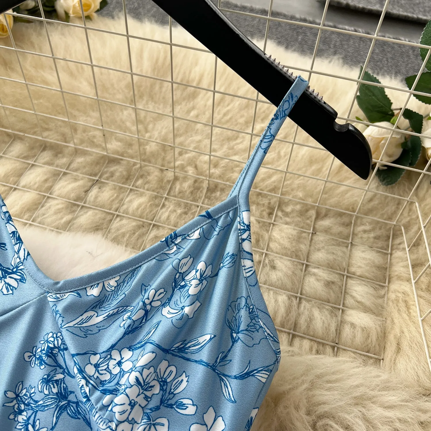 Elegant Printed Slim-fit Slip Dress