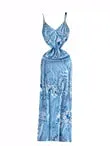 Elegant Printed Slim-fit Slip Dress