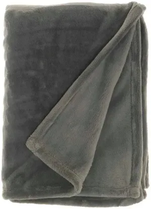 Faux Fur AP102 Charcoal Throw Blanket