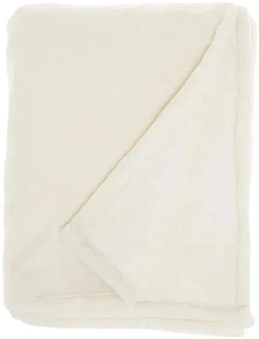Faux Fur AP102 Ivory Throw Blanket