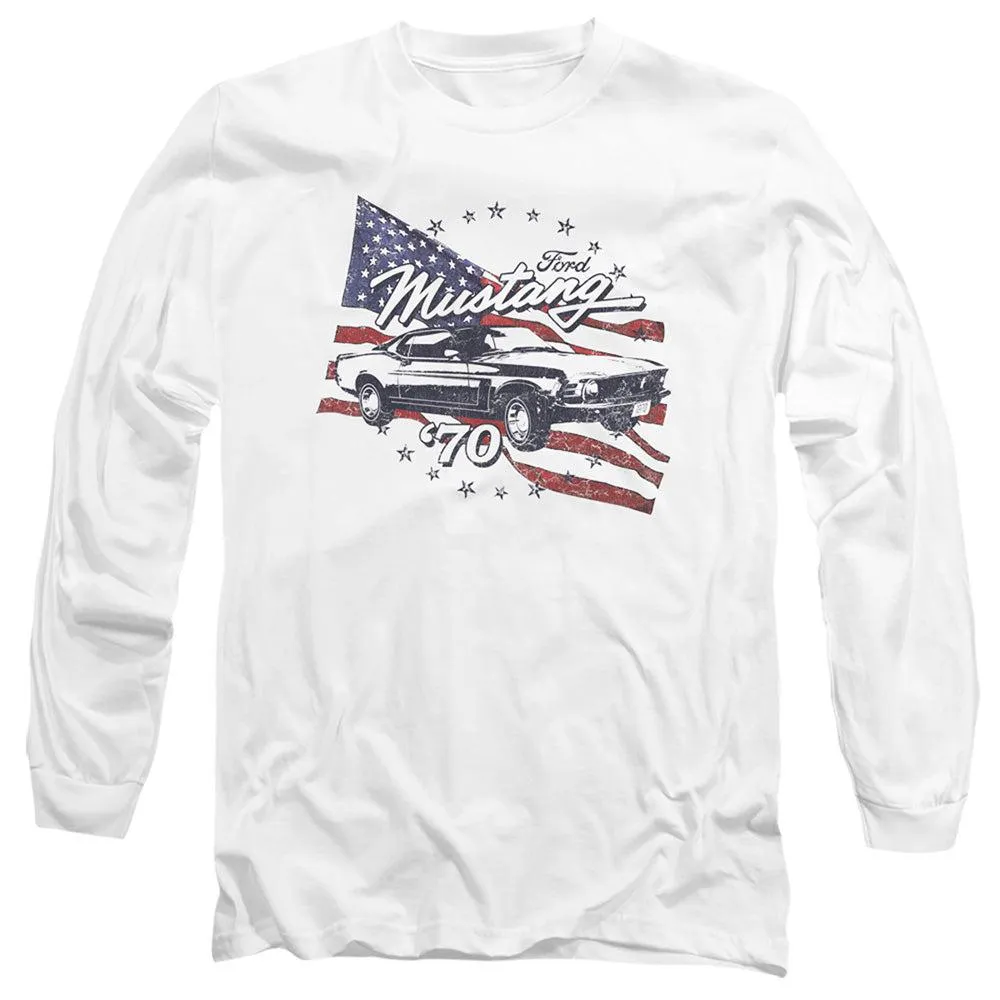 Ford Mustang 1970 Mustang American Flag Long-Sleeve T-Shirt