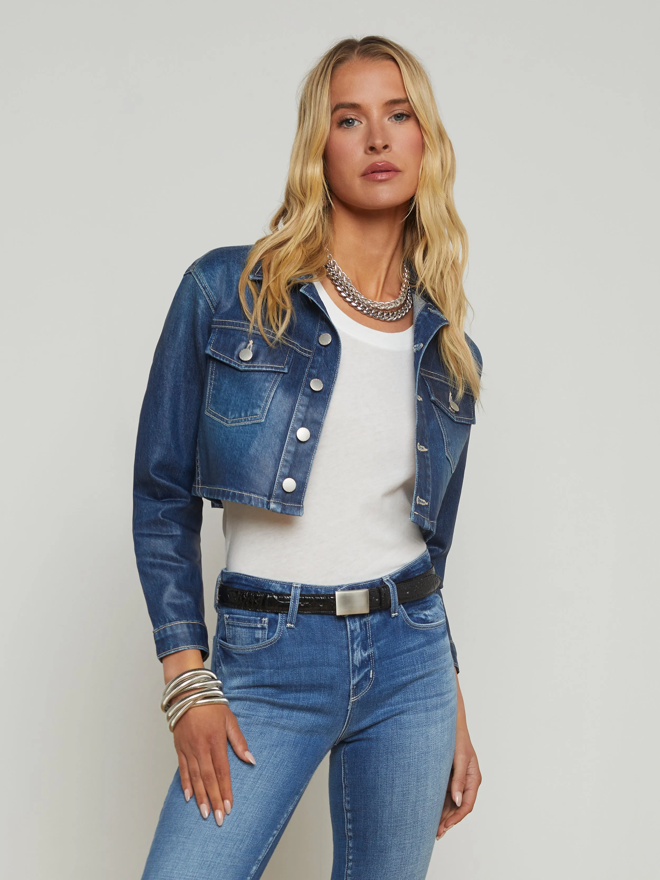 Genevie Coated Denim Jacket