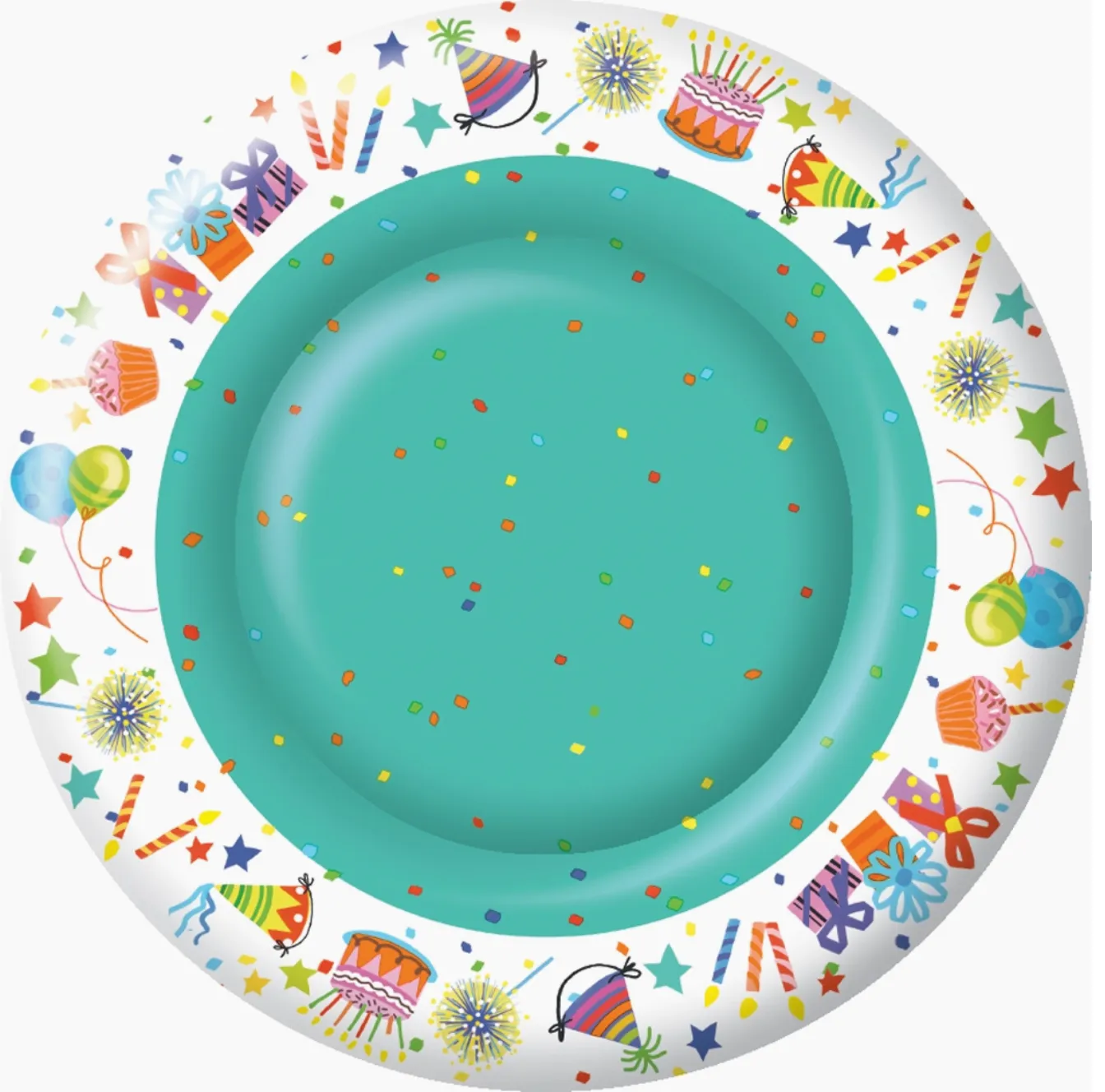 Happy Day Round Paper Dinner Plate 10"