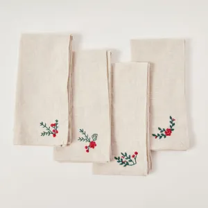 Holiday Blooms Napkin Set of 4