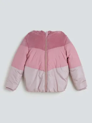 HOP Kids Pink Puffed Jacket with Hood