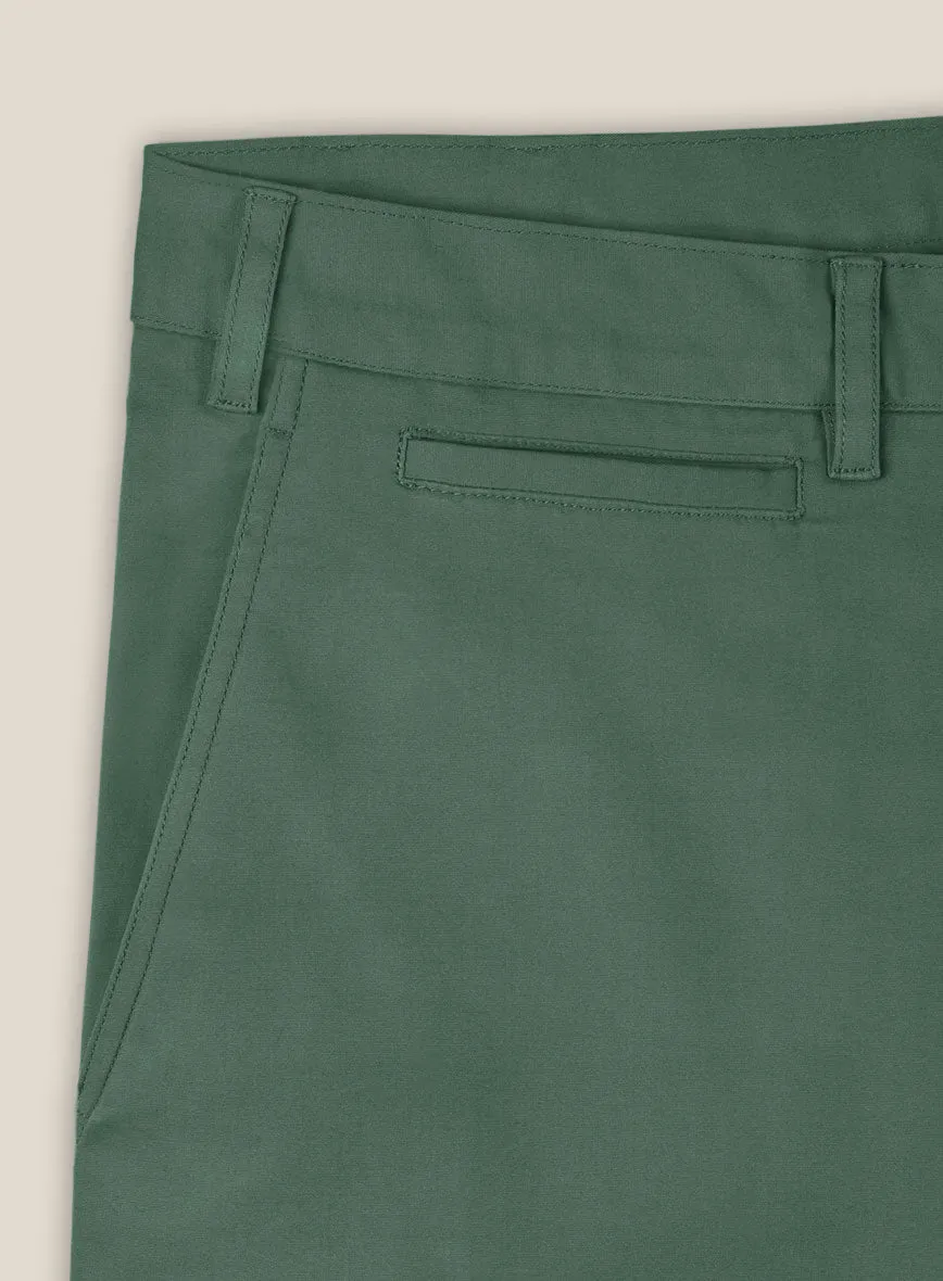 Italian Spring Green Cotton Stretch Shorts