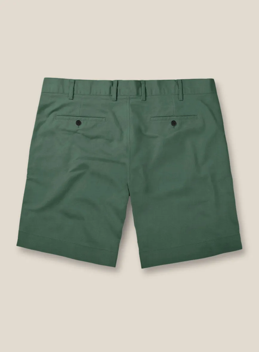 Italian Spring Green Cotton Stretch Shorts