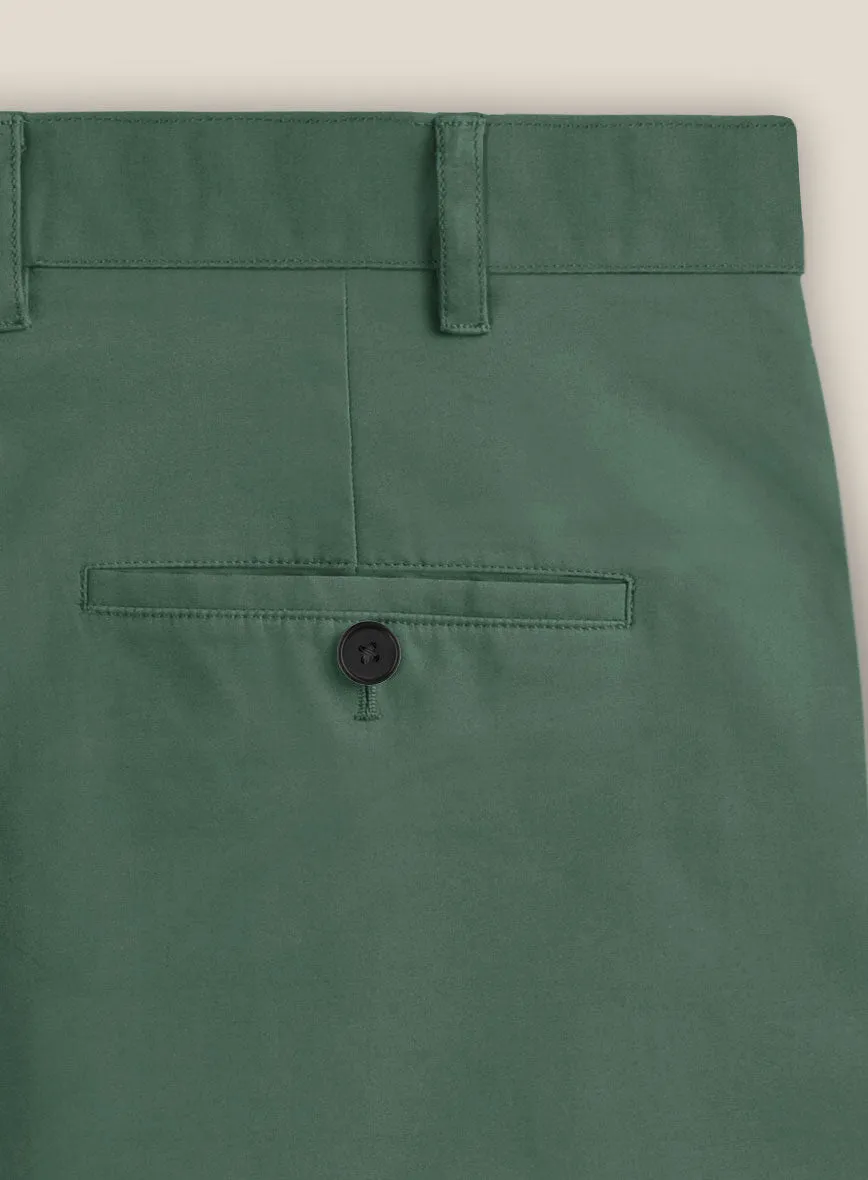 Italian Spring Green Cotton Stretch Shorts