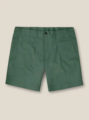 Italian Spring Green Cotton Stretch Shorts