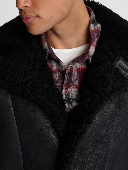 John Varvatos ROPER SHEARLING JACKET Black
