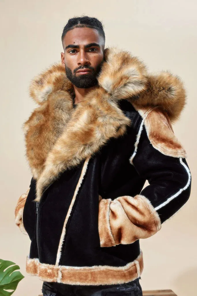 Jordan Craig - El Jefe Shearling Moto Jacket - Cognac (91590)