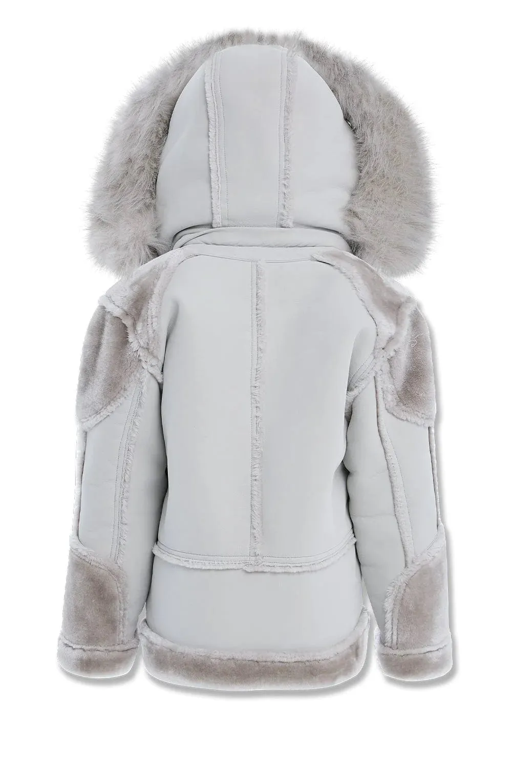 Kids El Jefe Shearling Moto Jacket - Arctic Wolf