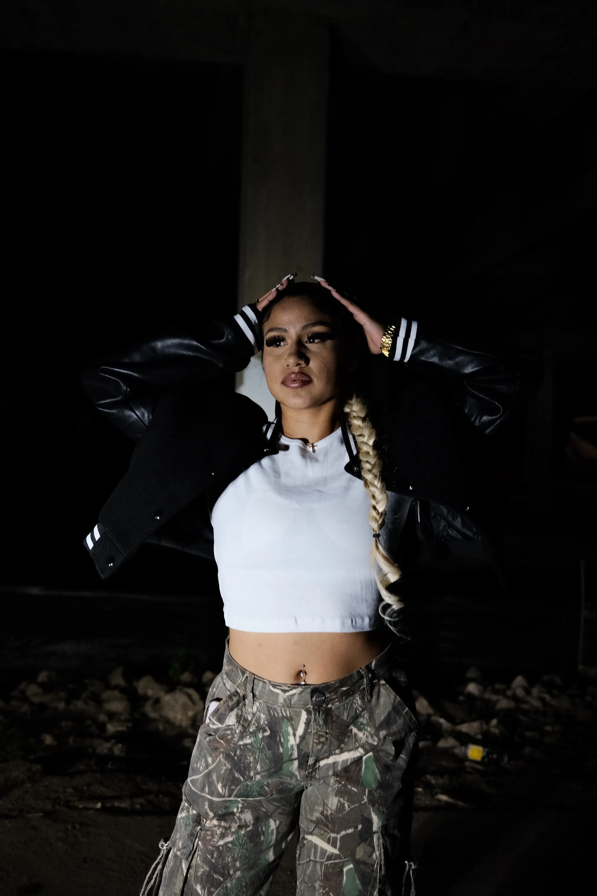 Ladies Cropped Letterman Jacket | Blank House