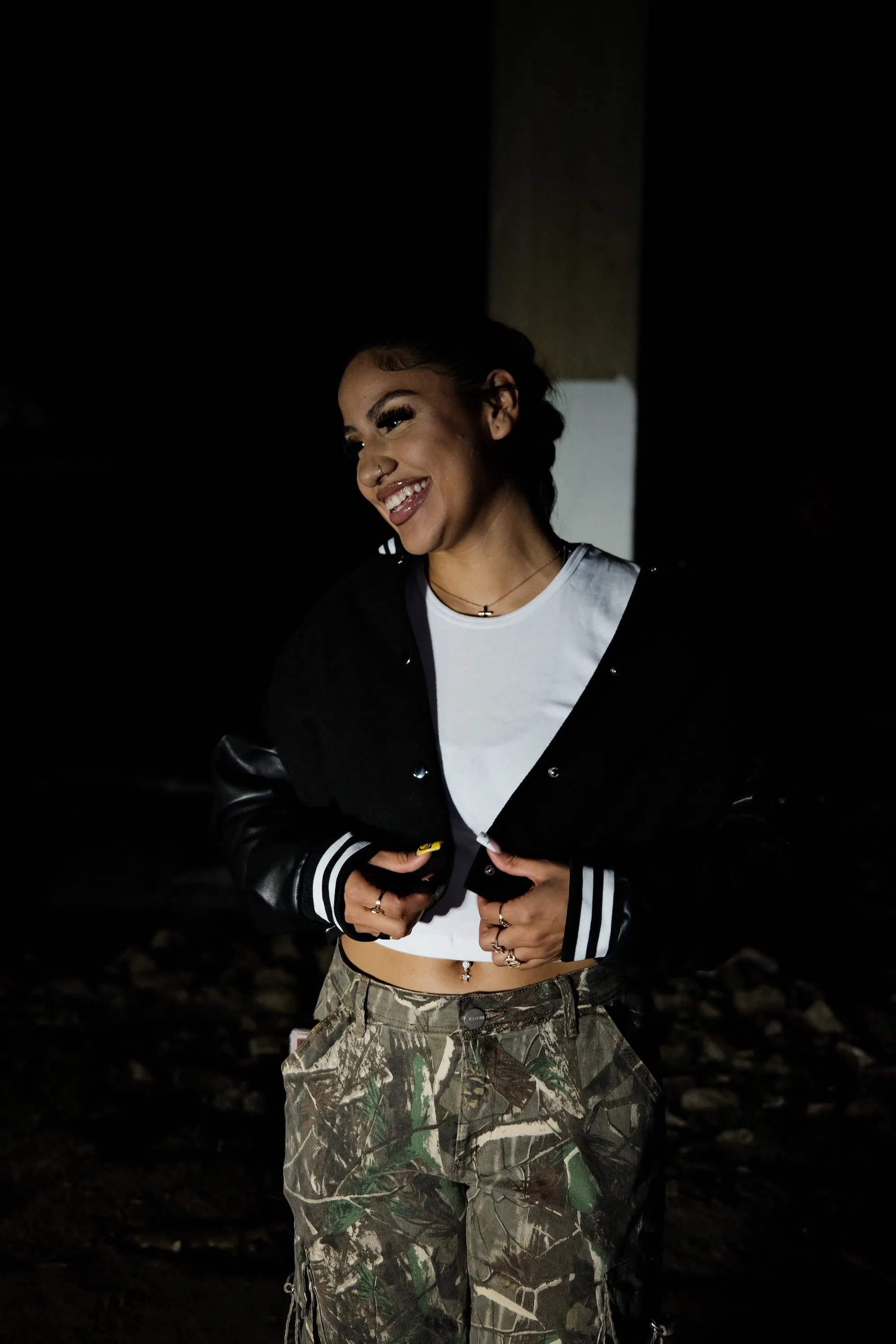 Ladies Cropped Letterman Jacket | Blank House