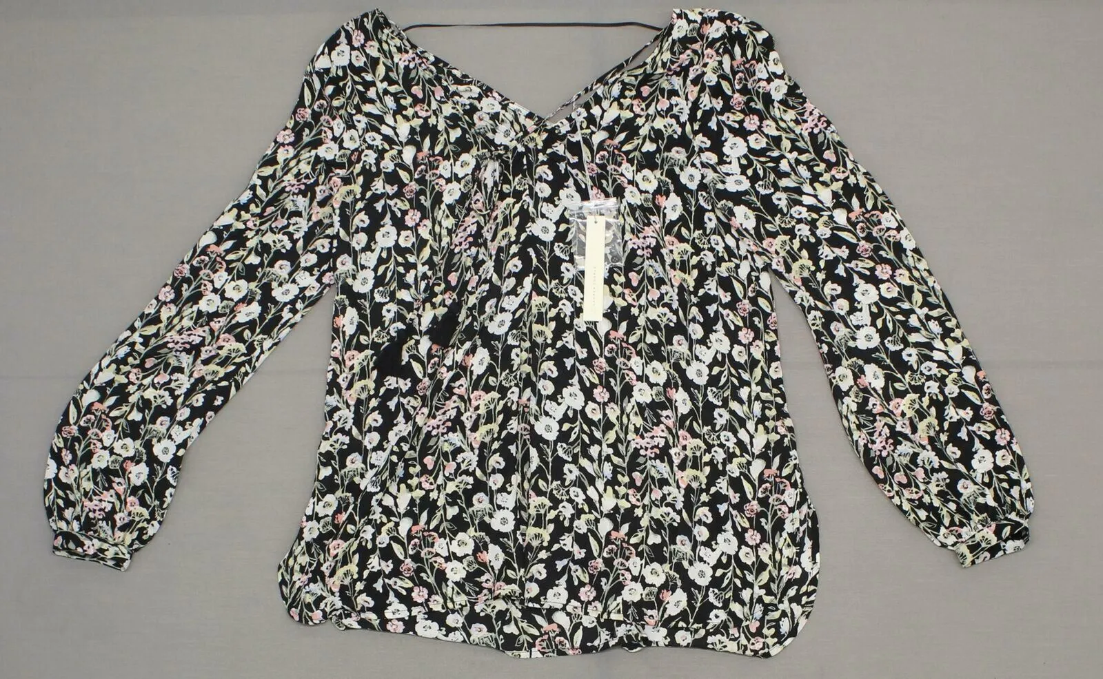 LC Lauren Conrad Women's Floral Chiffon Tunic Top Blouse