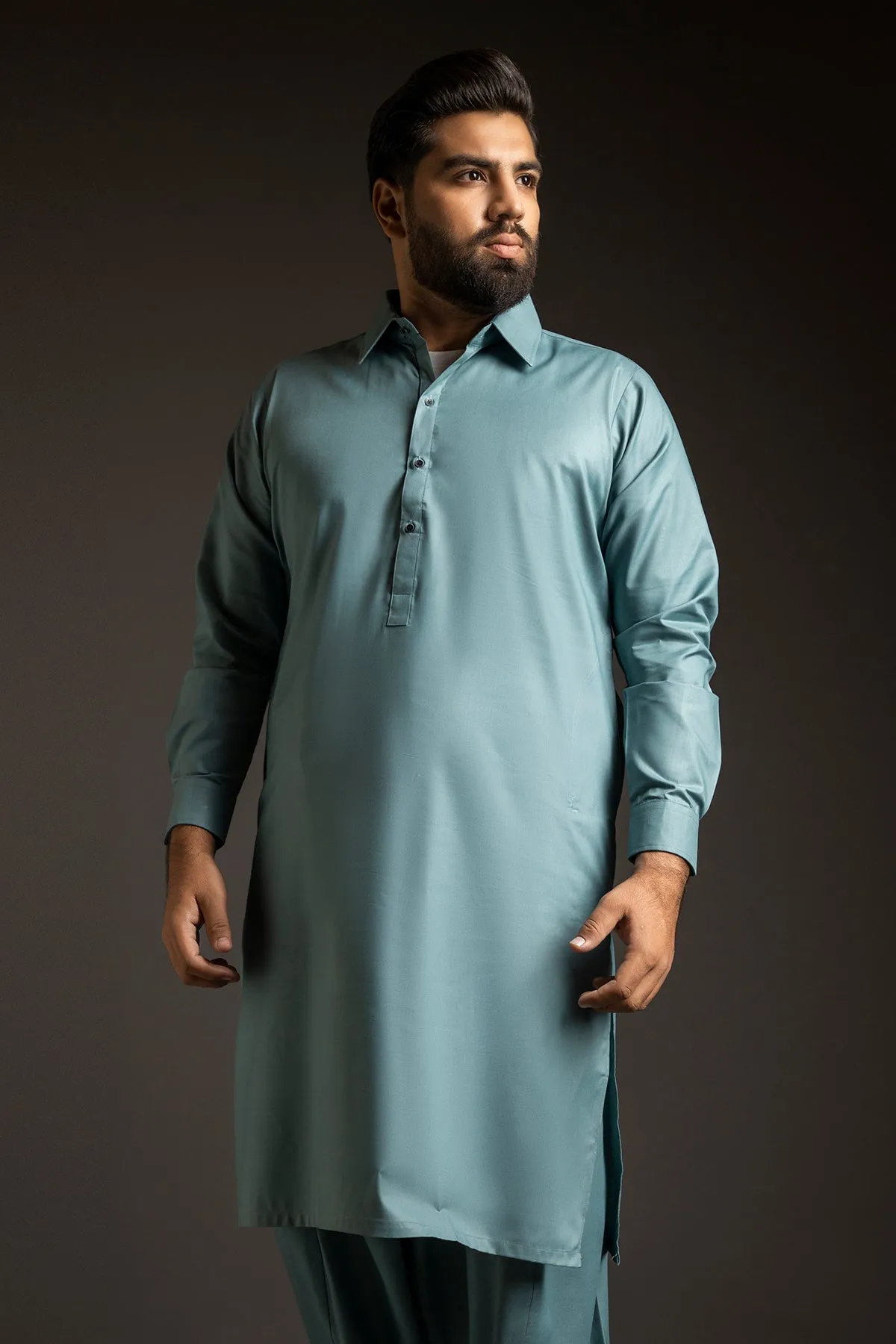 Light Teal Kameez Shalwar (Plus Size) - P22 - MKS001P
