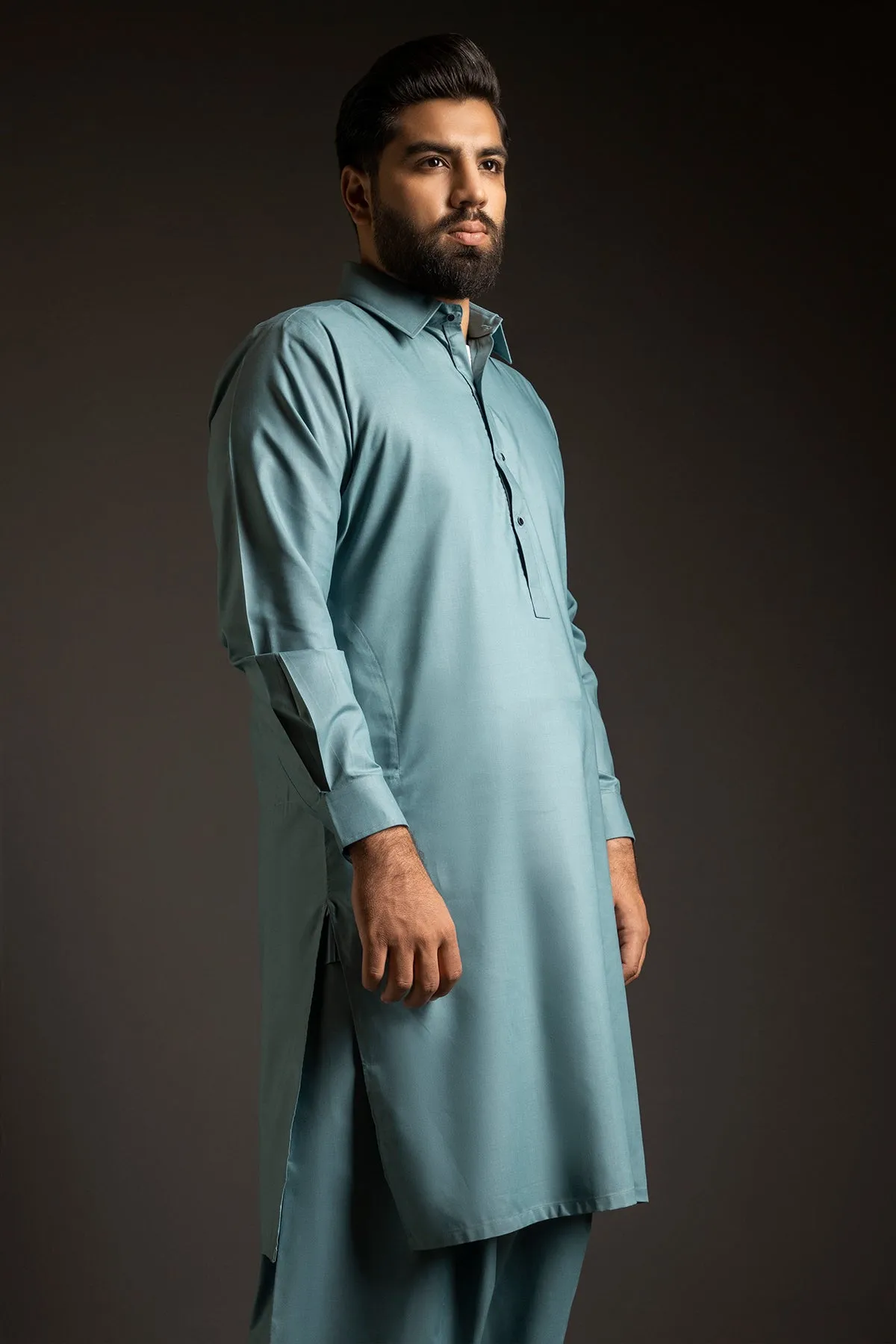 Light Teal Kameez Shalwar (Plus Size) - P22 - MKS001P
