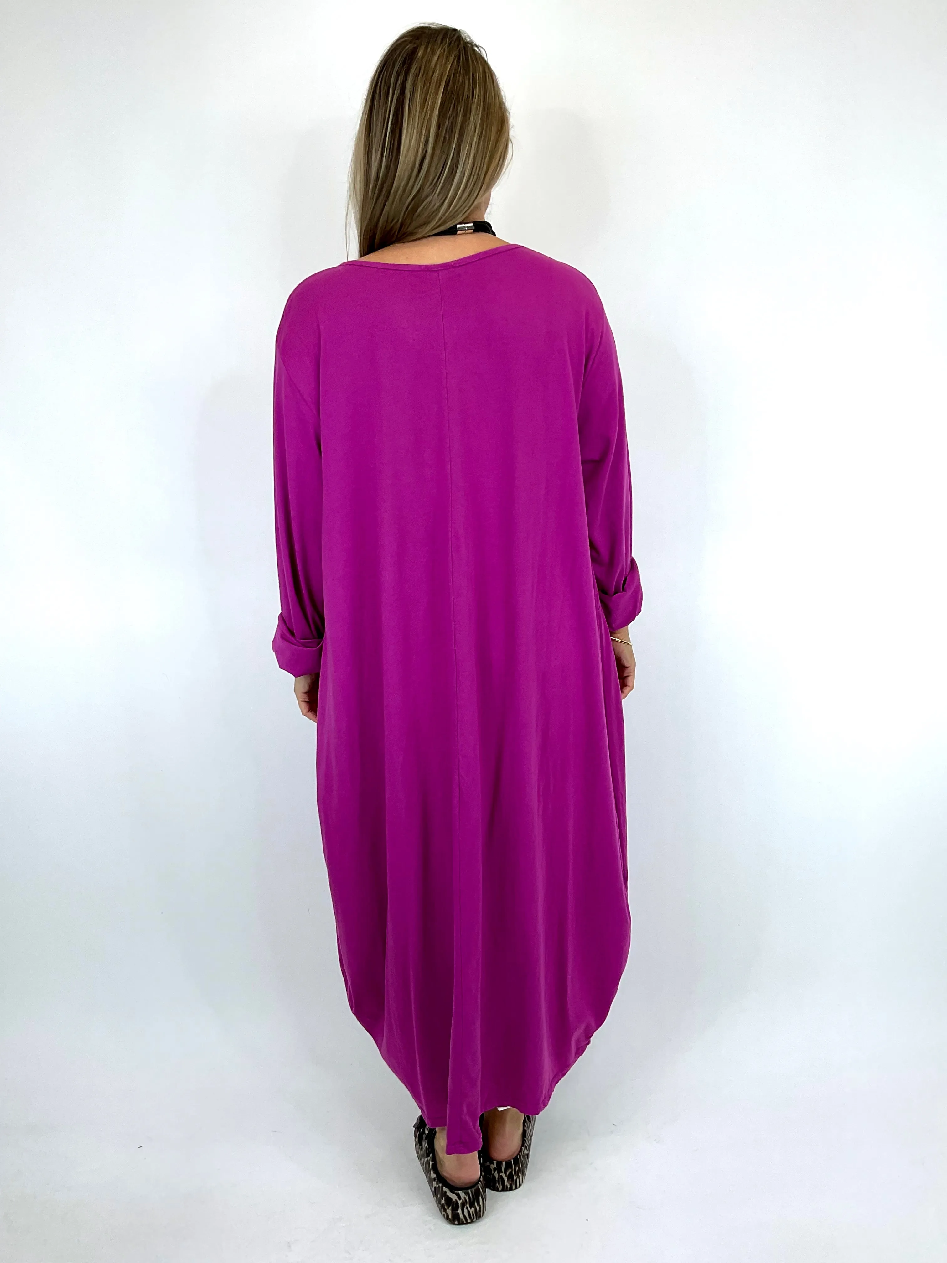 Made in Italy Lagenlook Ellis Ruche Tunic in Berry. code 55919