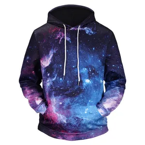 Mens 3D Space Galaxy Printed Casual Sport Hoodies