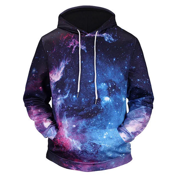 Mens 3D Space Galaxy Printed Casual Sport Hoodies