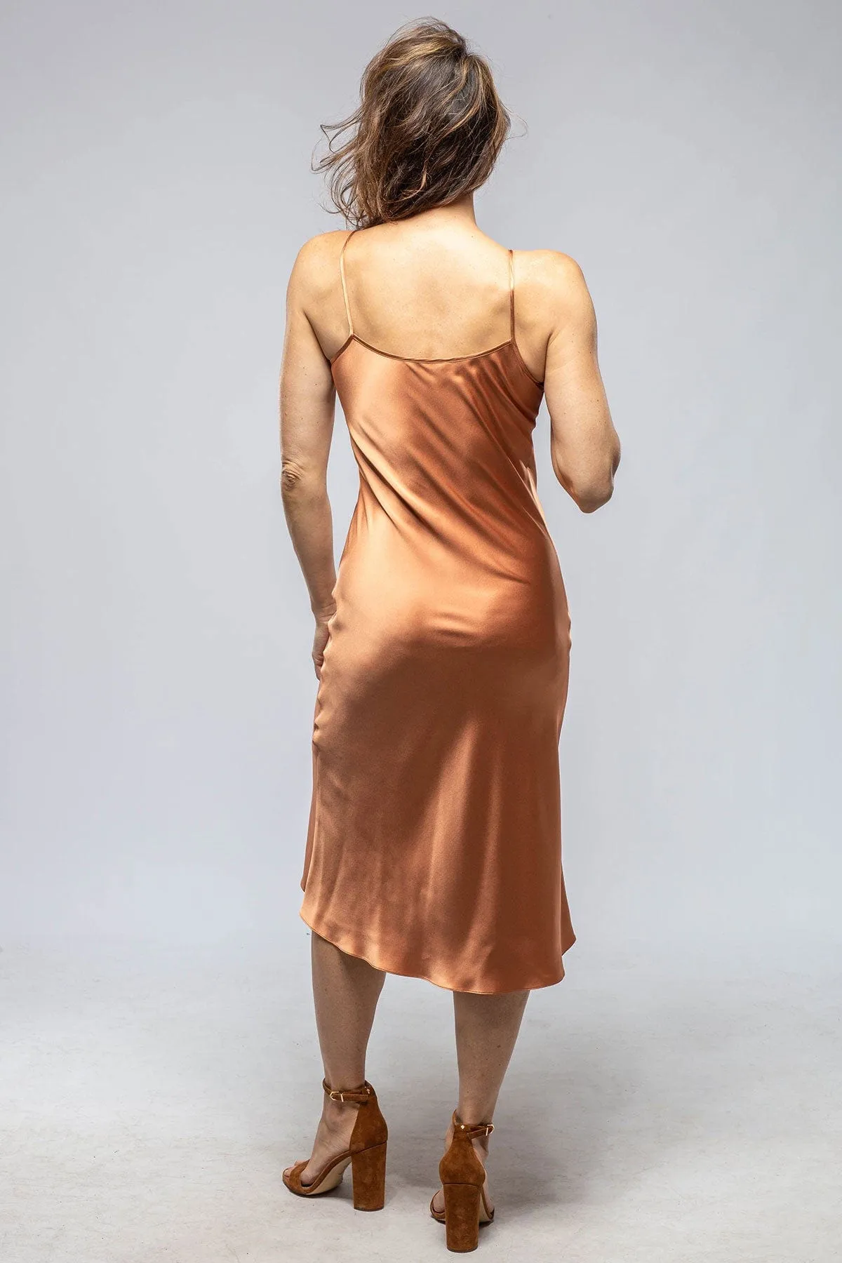 Midi Slip Dress In Terracotta