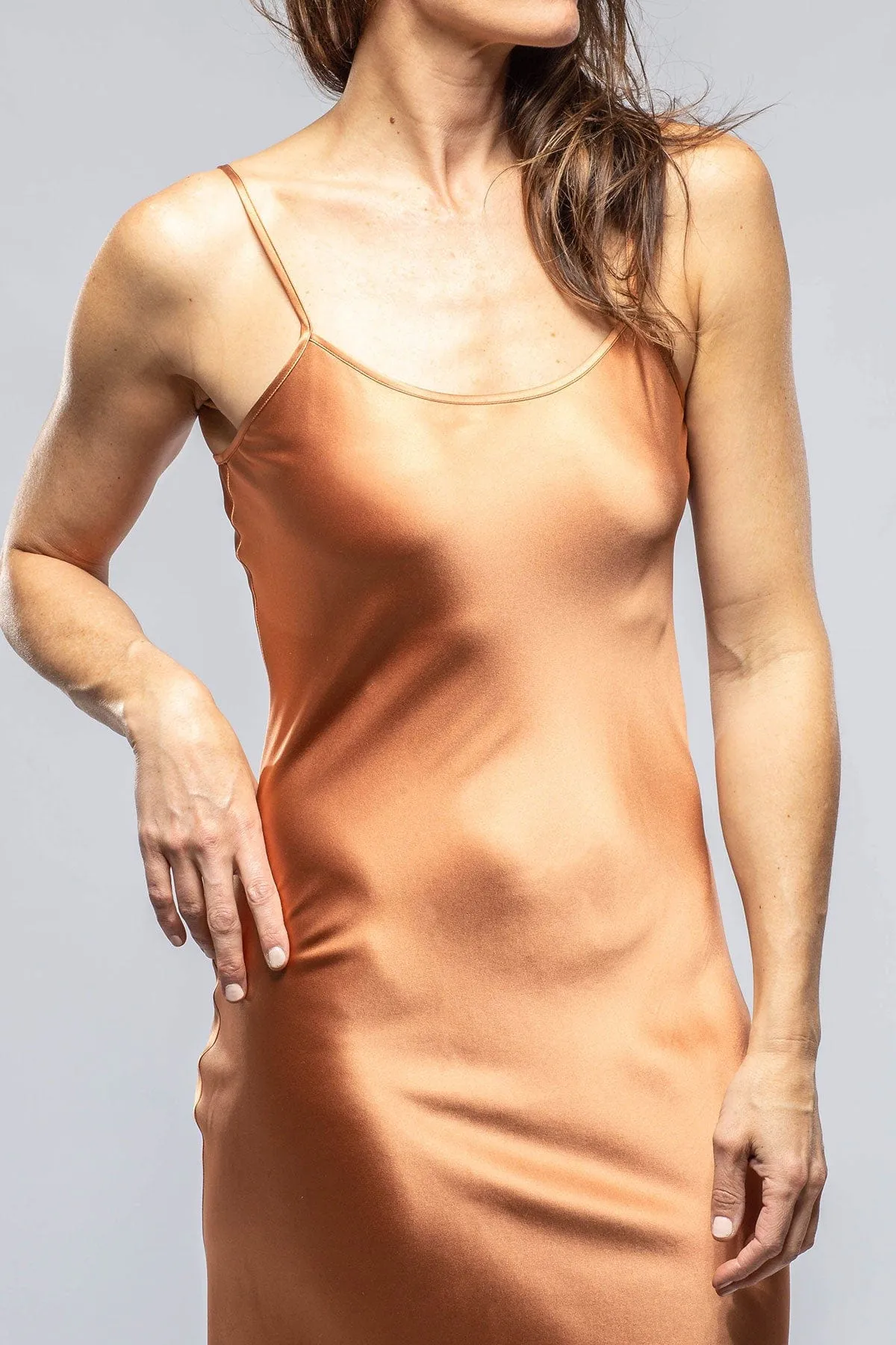 Midi Slip Dress In Terracotta