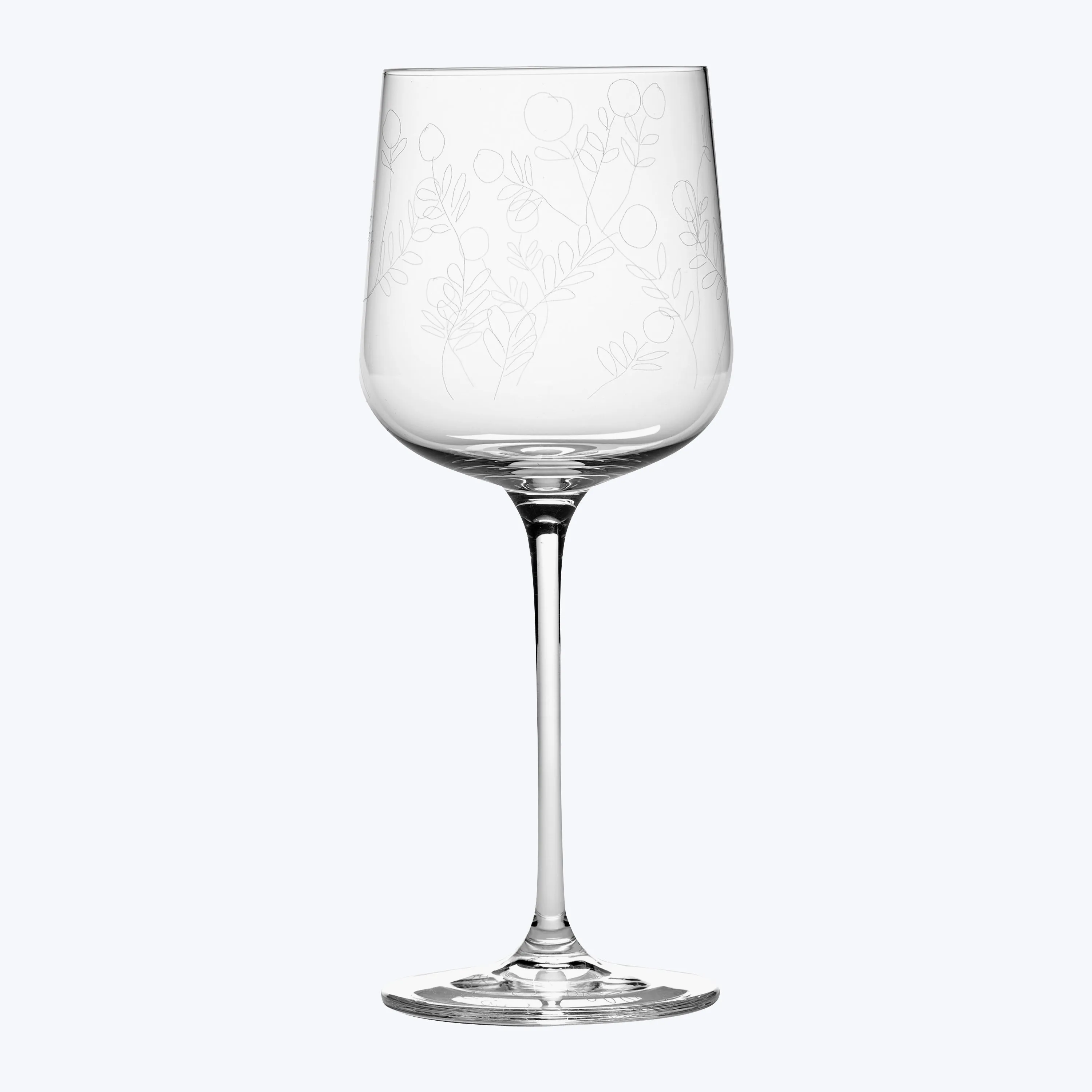 Midnight Flowers Wine Glass
