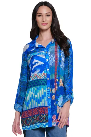 Mixed Print Button-Up - Women's - Multi