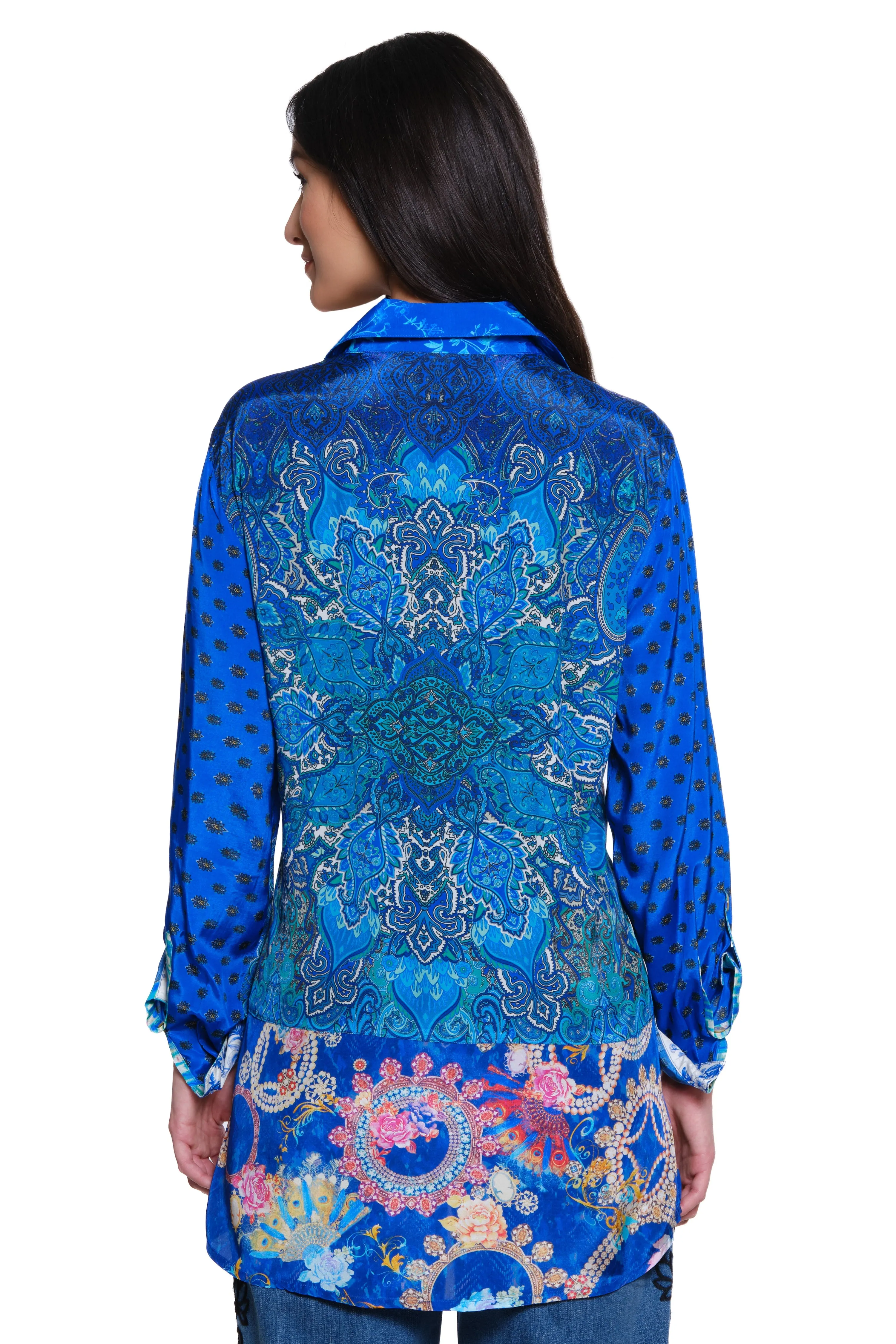 Mixed Print Button-Up - Women's - Multi