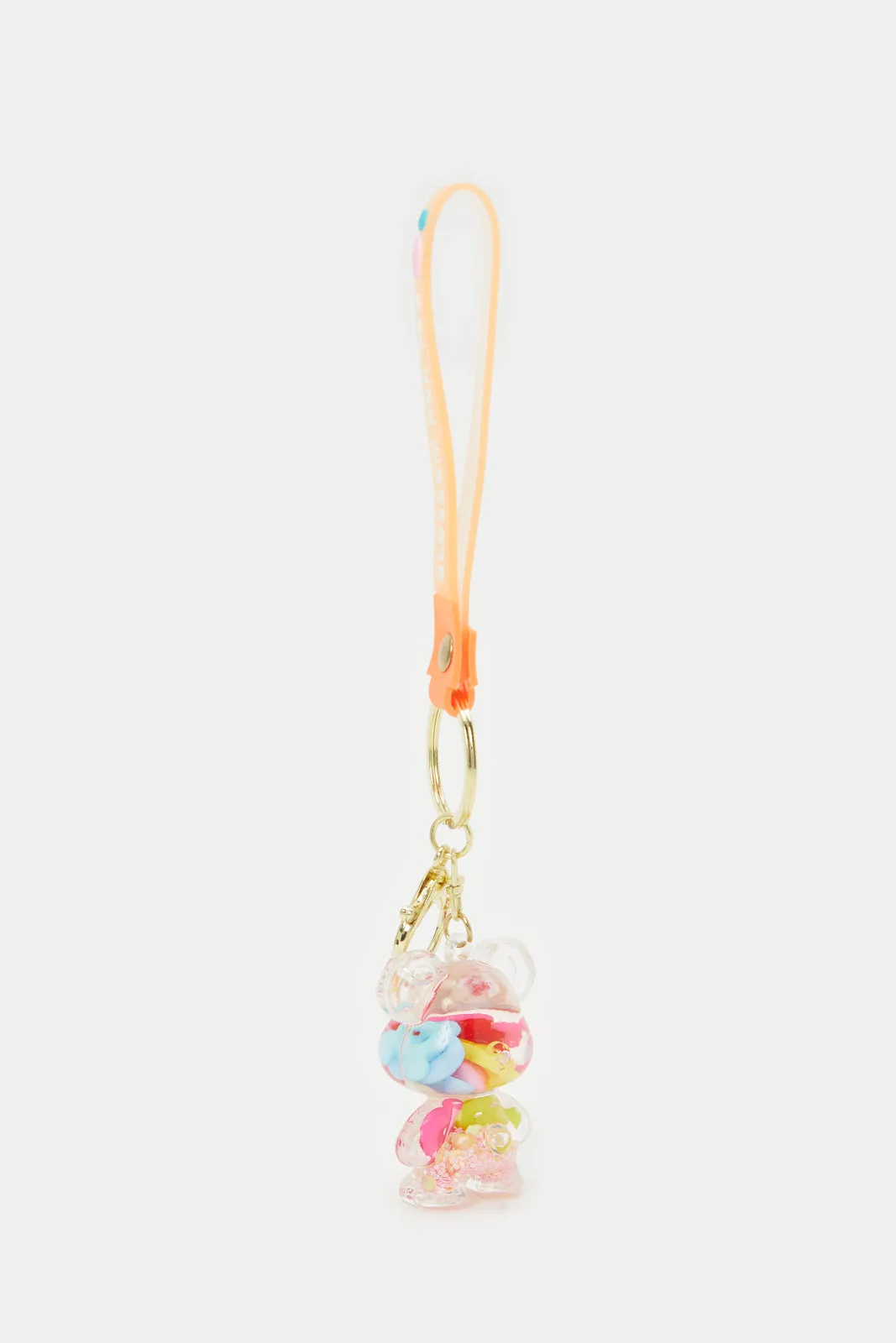 Orange Embellished Fashion Key Ring