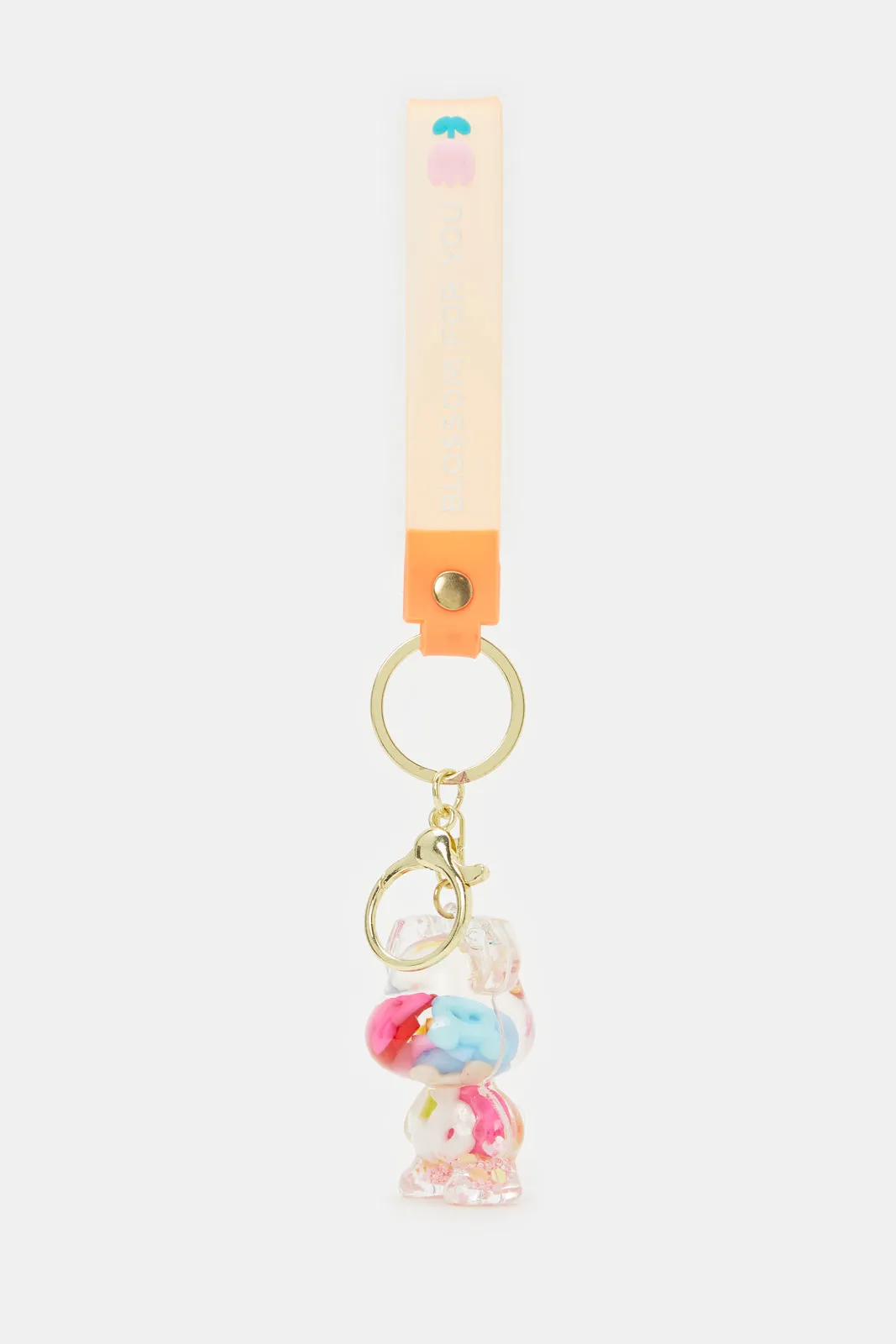 Orange Embellished Fashion Key Ring