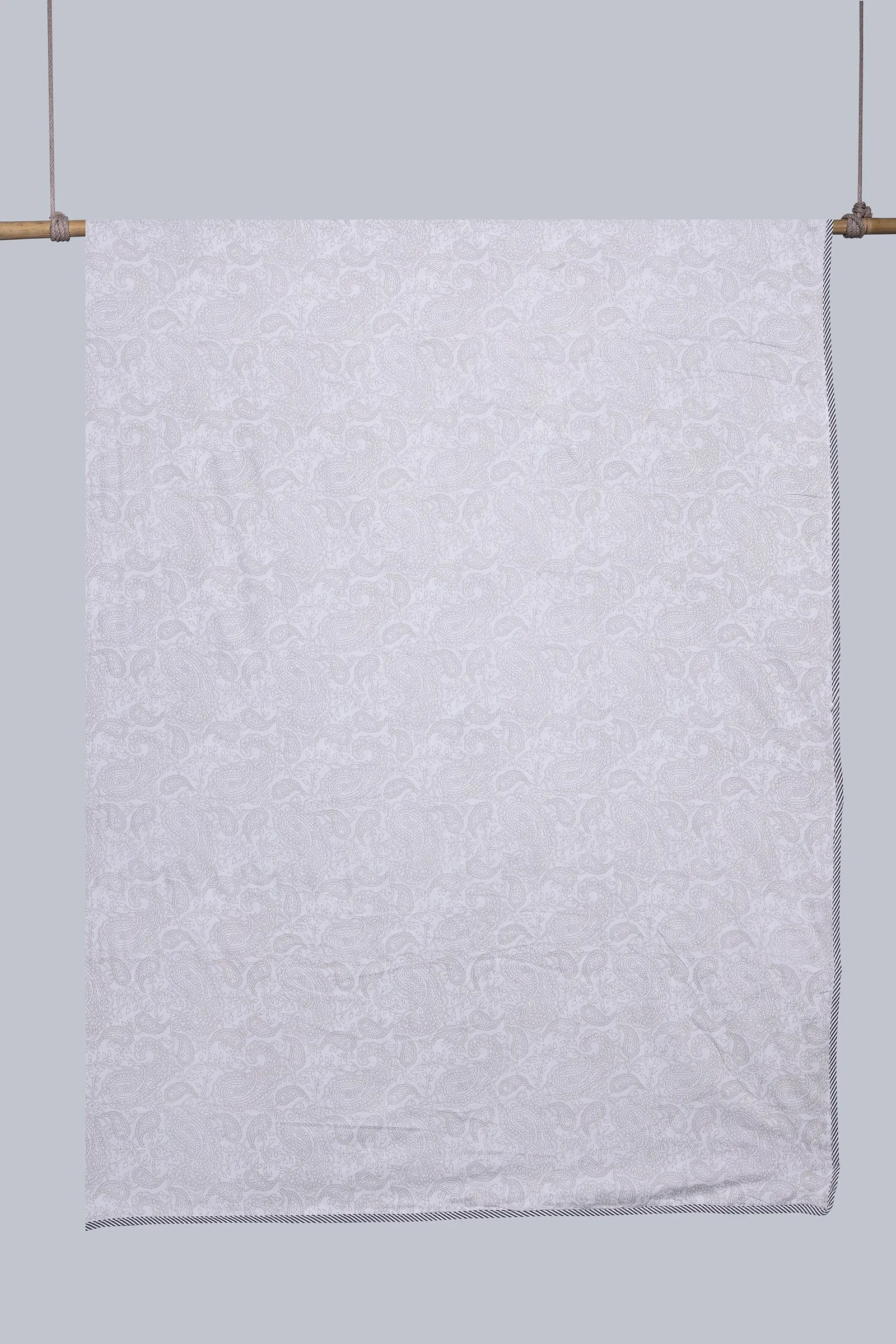 Paisely Grey Reversible Cotton Muslin Dohar