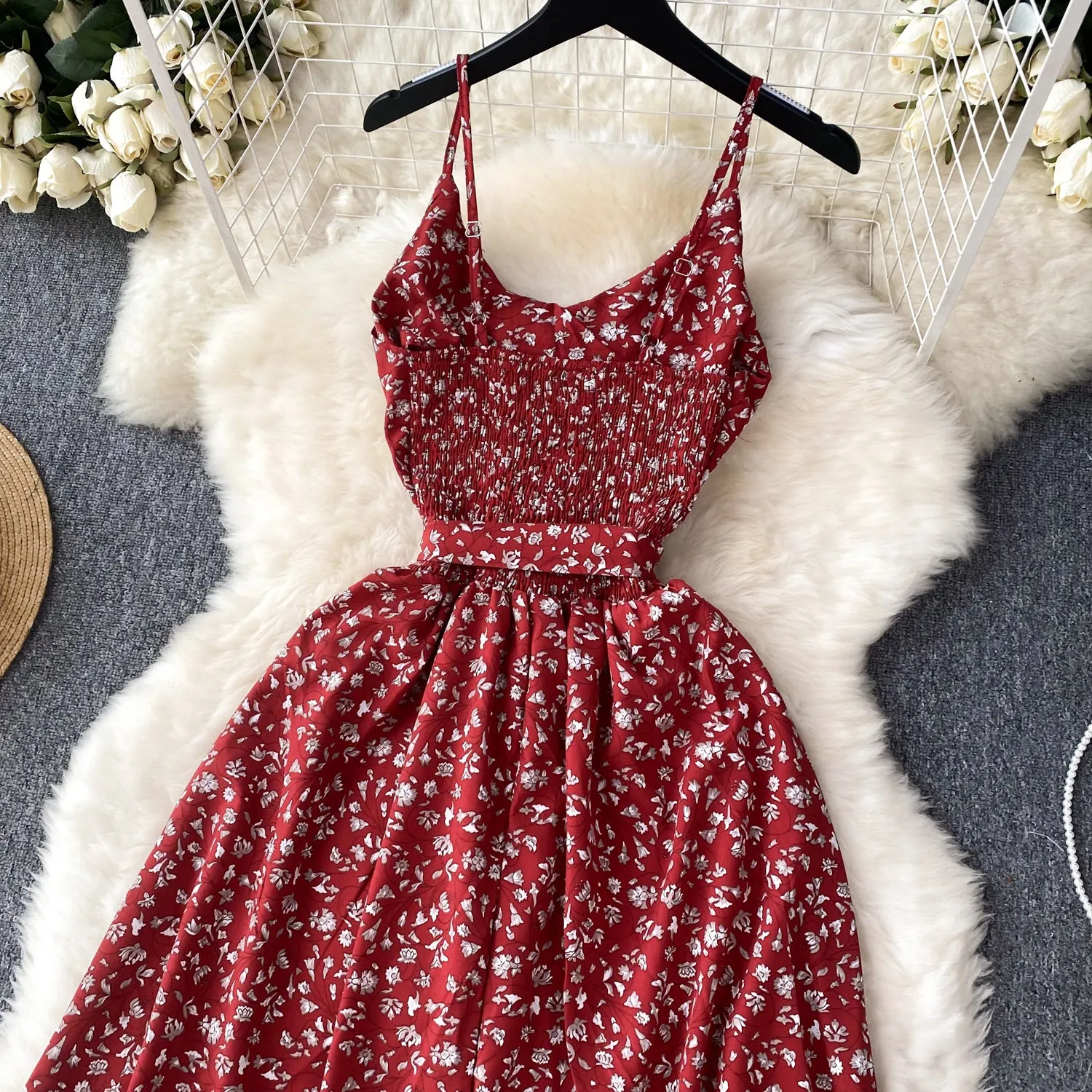 Pastoral Floral Chiffon Slip Dress