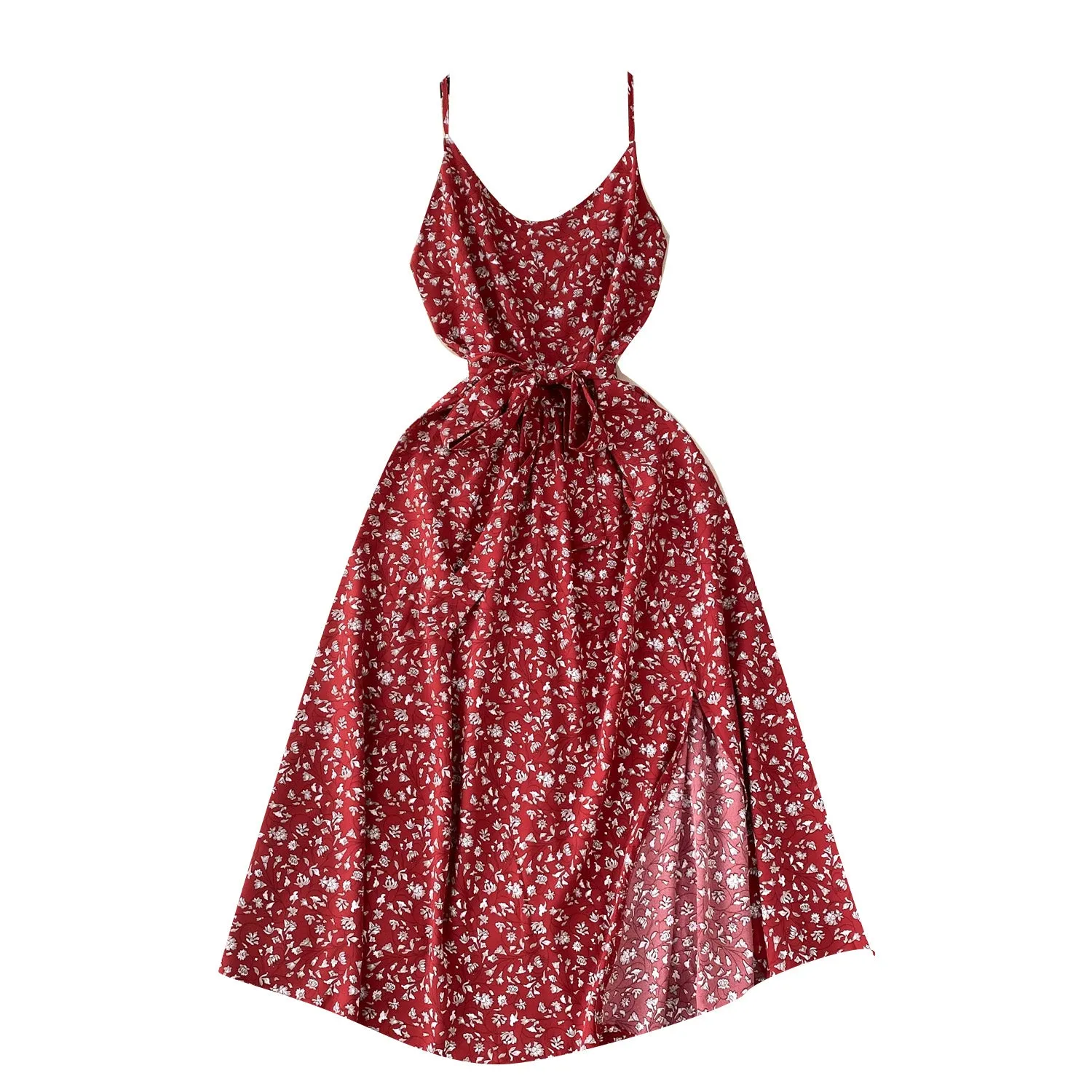 Pastoral Floral Chiffon Slip Dress